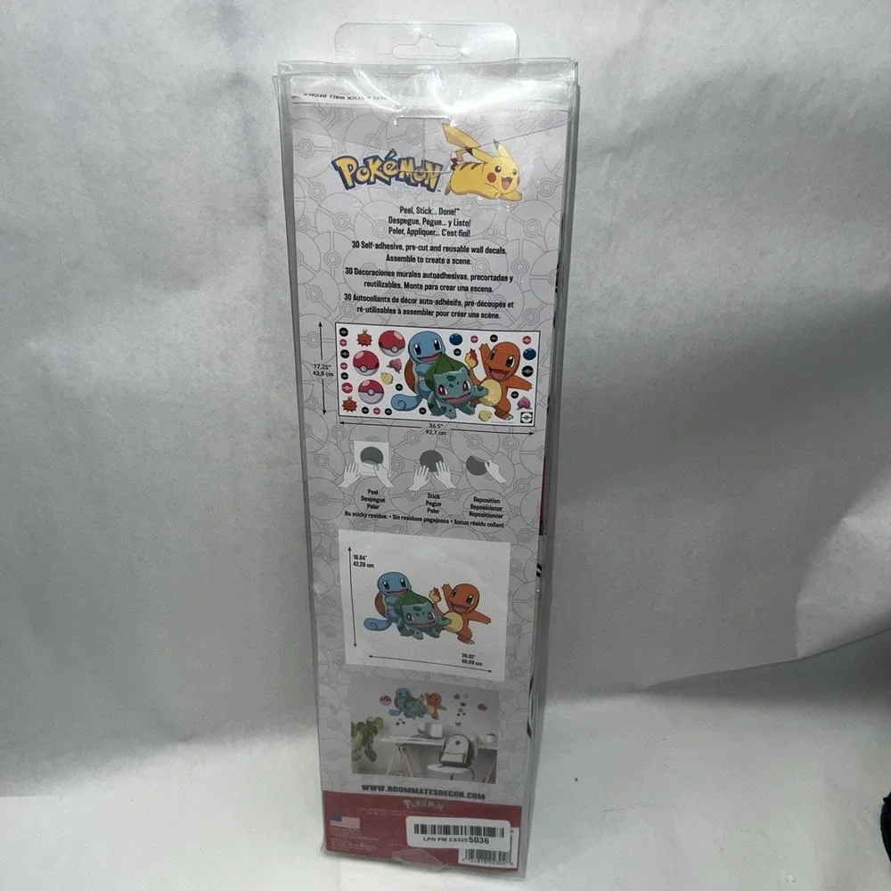 Giant Pokemon Wall Decals Kids Reusable Vinyl Cartoon Characters for Room Decor